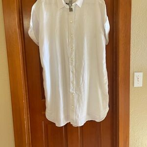 White Linen Shirt Dress by JCrew